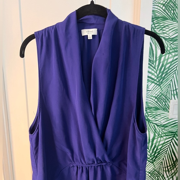Aritzia Wilfred Royal Blue Sleeveless 100% Silk Sabine Dress Large - Picture 3 of 9
